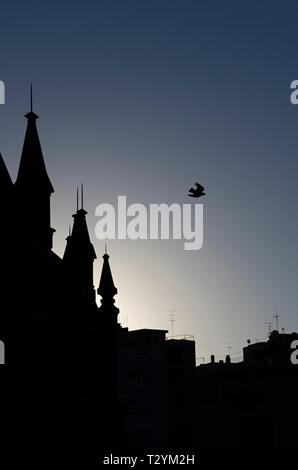 Silhouette of building at dusk in Buenos Aires, Argentina Stock Photo