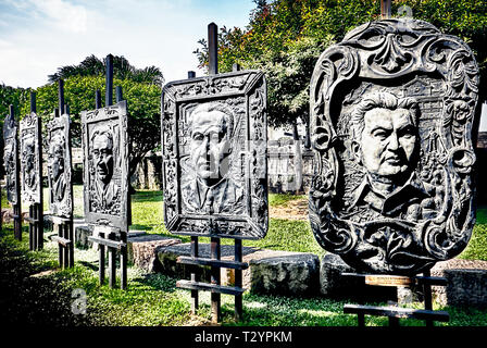 Manila, Philippines: HD photo of 'The Philippine Presidents' Gallery' at the President Garden in the historical city Intramuros Stock Photo