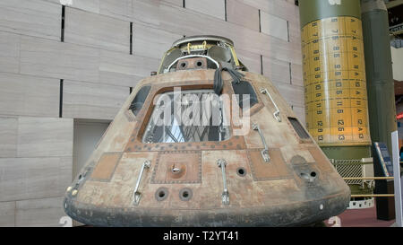 WASHINGTON, DC, USA - SEPTEMBER 10, 2015: a close up view of the apollo 11 command module on display in the national air and space museum Stock Photo