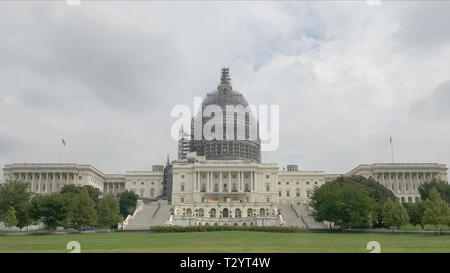 the exterior of the us capitol undergoing renovations in washington, dc Stock Photo