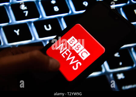 Bbc News Logo Displayed On A Modern Smartphone Stock Photo Alamy