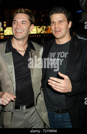 Andy Hallett, David Boreanaz at the KTLA and The WB Wednesday Season Premiere Party for 'Angel' and 'Smallville' held at The Grove in Los Angeles, CA, on October 1, 2003. Photo Credit: SBM / PictureLux  File Reference # 33790 729SBMPLX Stock Photo