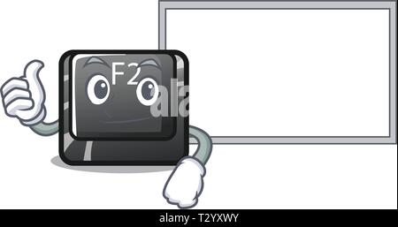 Thumbs up cartoon f2 button on the keyboard vector illustration Stock ...