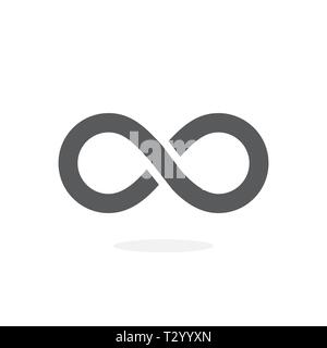 Infinity symbol icon on white background Stock Vector
