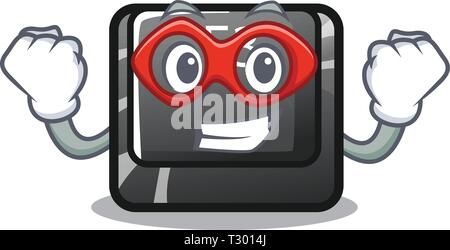 Super hero button f3 on the character keyboard vector illustration Stock Vector
