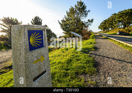 The final kilometer of the Finisterre section of the camino de Santiago Stock Photo