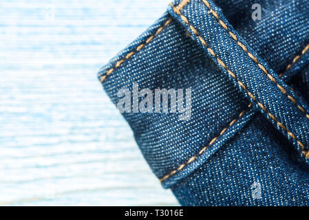 The texture of the denim with seams Stock Photo