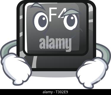 Smirking button f4 isolated with the character vector illustration Stock Vector