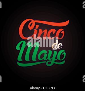 Cinco de Mayo lettering greeting text illustration. Stock Vector