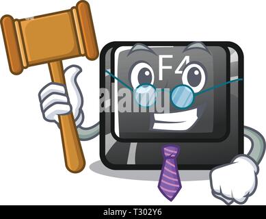 Judge button f4 on the mascot computer vector illustration Stock Vector