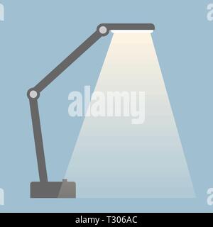 Table Lamp with light stream. Isolated Solid and flat color style illustration. Stock Vector