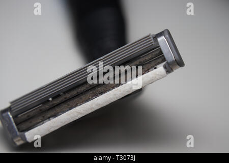 used shaver blade, close up Stock Photo