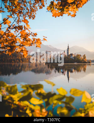 Autumn in Lake Bled, Slovenia Stock Photo