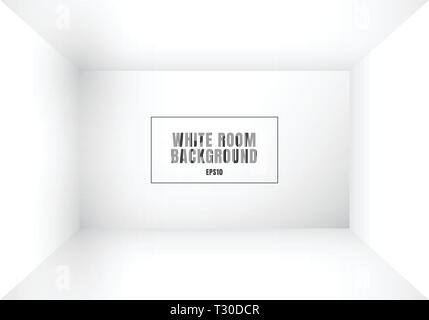 3D empty white room modern blank interior background. House, studio room. You can use for mockup you business project. Vector illustration Stock Vector