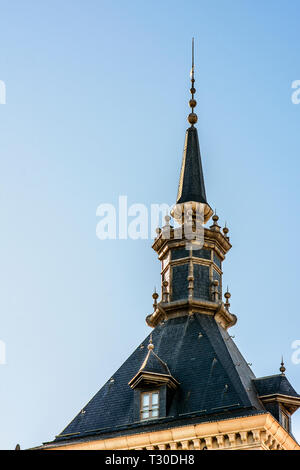 Toledo, Spain. Detail of a tower of the Alcazar in Toledo Stock Photo