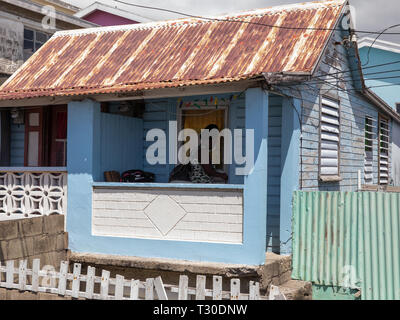 Colourful building in St Kitts, The Caribbean Stock Photo