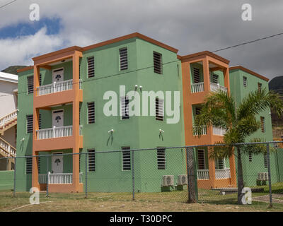 Colourful building in St Kitts, The Caribbean Stock Photo