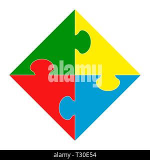 Square is made of puzzles, flat design Stock Vector