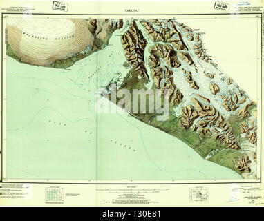 USGS TOPO Map Alaska AK Yakutat 361681 1951 250000 Restoration Stock Photo
