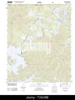 USGS TOPO Map Arkansas AR Beaver 20120105 TM Restoration Stock Photo