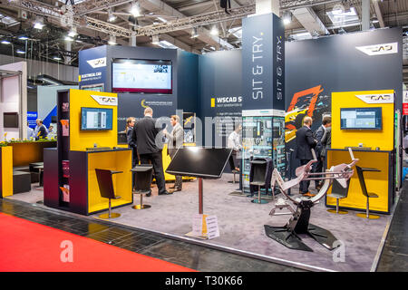 HANNOVER / GERMANY - APRIL 02 2019 : WSCAD is displaying new innovations at the Hannover Messe. Stock Photo