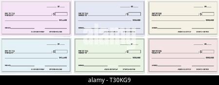 Blank Bank Cheque Personal Desk Check Template With Empty Field