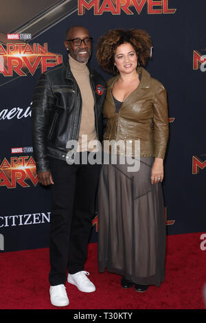 World Premiere of Marvel Studios' 'Captain Marvel' at the El Capitan Theatre in Los Angeles, California.  Featuring: Don Cheadle, Bridgid Coulter Where: Los Angeles, California, United States When: 04 Mar 2019 Credit: Sheri Determan/WENN.com Stock Photo