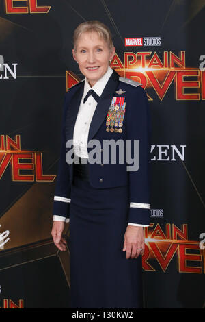 World Premiere of Marvel Studios' 'Captain Marvel' at the El Capitan Theatre in Los Angeles, California.  Featuring: Brigadier General Jeannie M. Leavitt Where: Los Angeles, California, United States When: 04 Mar 2019 Credit: Sheri Determan/WENN.com Stock Photo