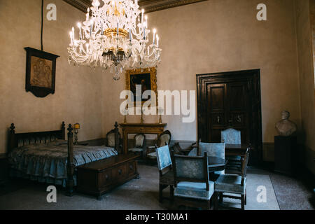 Florence, Italy - June 25, 2018: Panoramic view of interior of Palazzo Medici, also called Palazzo Medici Riccardi. It is Renaissance palace in Floren Stock Photo