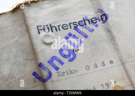 Old invalid German driving licence, Alter ungültiger deutscher Führerschein Stock Photo