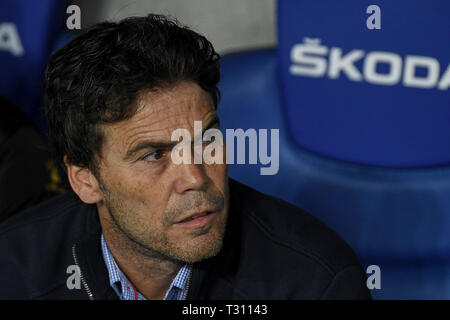 BARCELONA, SPAIN - Apr 02, 2019: A closeup shot of a man walking with ...