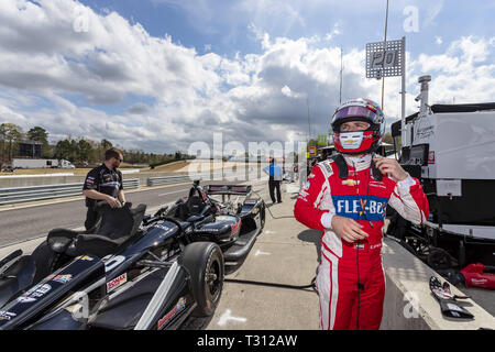 Birmingham, Alabama, USA. 5th Apr, 2019. ED JONES (20) of The United Emirates prepares for practice for the Honda Indy Grand Prix of Alabama at Barber Motorsports Park in Birmingham, Alabama. (Credit Image: © Walter G Arce Sr Asp Inc/ASP) Credit: ZUMA Press, Inc./Alamy Live News Stock Photo