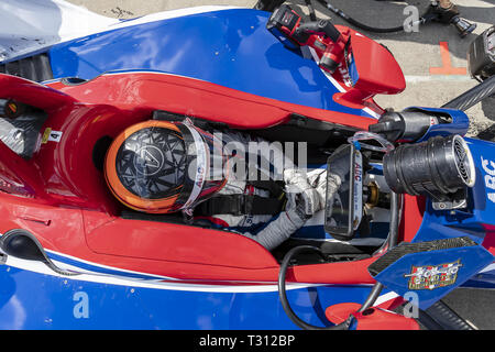 Birmingham, Alabama, USA. 5th Apr, 2019. MATHEUS LEIST (4) of Brazil prepares for practice for the Honda Indy Grand Prix of Alabama at Barber Motorsports Park in Birmingham, Alabama. (Credit Image: © Walter G Arce Sr Asp Inc/ASP) Credit: ZUMA Press, Inc./Alamy Live News Stock Photo