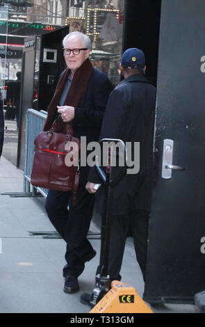 New York, USA. 04th Apr, 2019. April. 04, 2019 John Lithgow at Strahan & Sara to talk about new movie Pet Sematary in New York April 04, 2019 Credit:Credit:RW/MediaPunch Credit: MediaPunch Inc/Alamy Live News Stock Photo