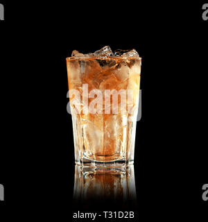 iced coffee or cocktail on a black background Stock Photo