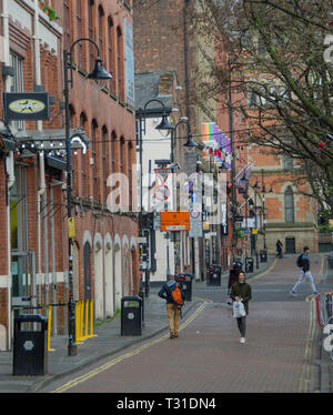 Gay Village, Canal Street, Manchester City Centre, England, UK. Stock Photo