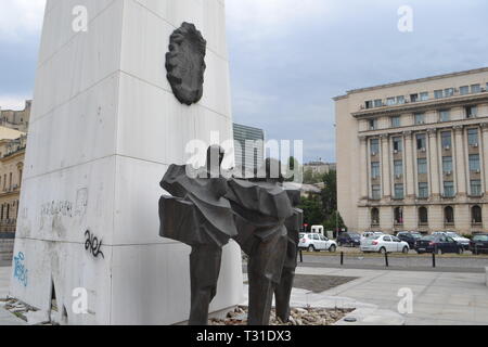 The Memorial of Rebirth, Revolution Square, with the former Central ...