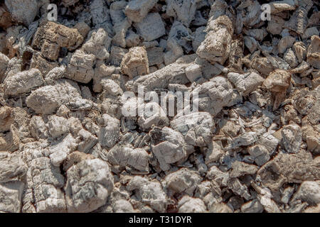 ash in fireplace natural background texture, ash background Stock Photo