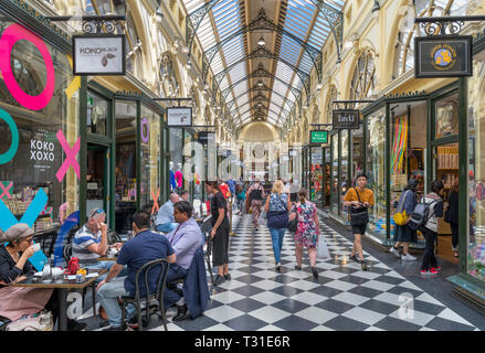 The Royal Arcade, a Victorian era shopping centre in the Central Business District (CBD), Melbourne, Victoria, Australia Stock Photo