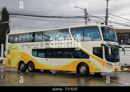 Chiangmai, Thailand - Auguest  11 2012: Bus of Phetprasert tour company. Photo at  Chiangmai bus station. Stock Photo