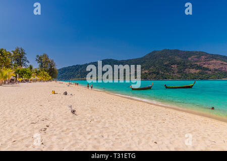 February 2019. Ko Lipe Thailand. A view of the beach in Ko Lipe in Ko tarutao national park in Thailand Stock Photo