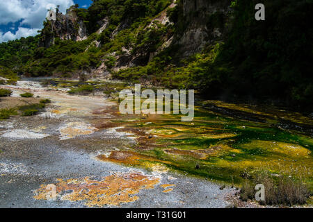 Thermal Pool at Waimangu Volcanic Valley in Rotorua, North Island, New Zealand. Stock Photo