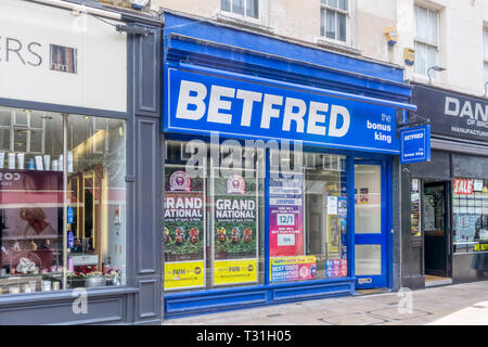 A branch of BetFred bookmakers in Bromley, South London. Stock Photo