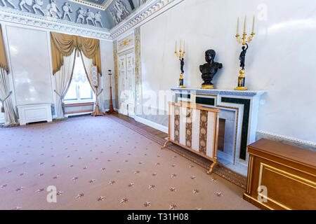 Saint Petersburg, Russia - August 9, 2018: Konstantinovsky Palace (Federal Palace of Congresses) in Strelna. Interior one of the halls of Palace Stock Photo