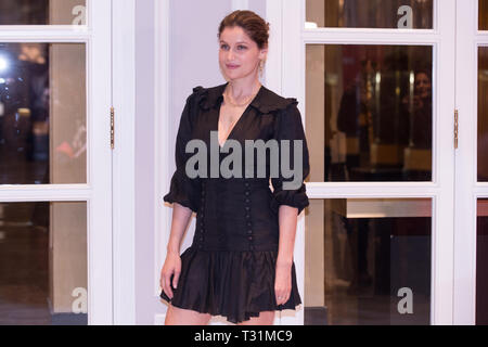 Rome, Italy. 05th Apr, 2019. Laetitia Casta Photocall in Rome of the French film 'L'Homme Fidèle' Credit: Matteo Nardone/Pacific Press/Alamy Live News Stock Photo
