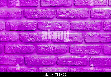 Proton purple bricks background. Color of 2019 year. Modern trendy neon texture for design Stock Photo