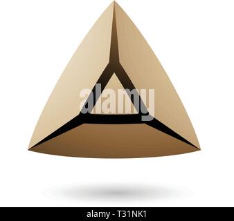 Vector Illustration of Beige and Bold 3d Pyramid isolated on a white background Stock Vector