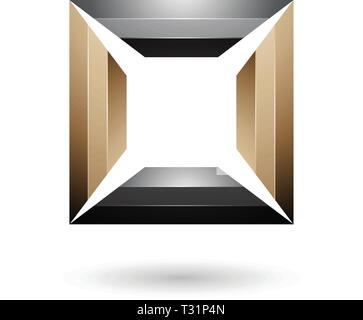 Vector Illustration of Blue and Beige Glossy Square Frame isolated on a white background Stock Vector