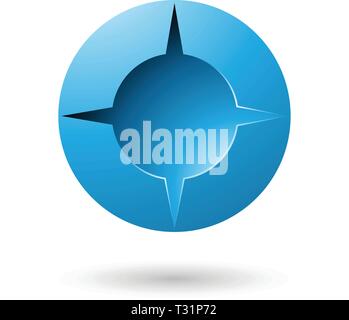 Vector Illustration of Blue and Bold Shaded Round Icon isolated on a white background Stock Vector
