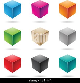 Vector Illustration of Colorful Bold Cubes isolated on a white background Stock Vector